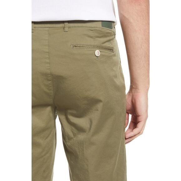 Brax Feel Good Bozen Flat Front Stretch Cotton Bermuda Shorts Green 33 NEW - Picture 13 of 16